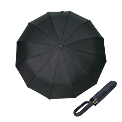 Зонт RS12KB черный с усиленными спицами