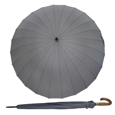 Зонт-трость RS24L, 24 сп., спица 70см, серый